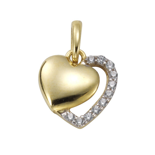 Pendant heart 333 gold two-tone