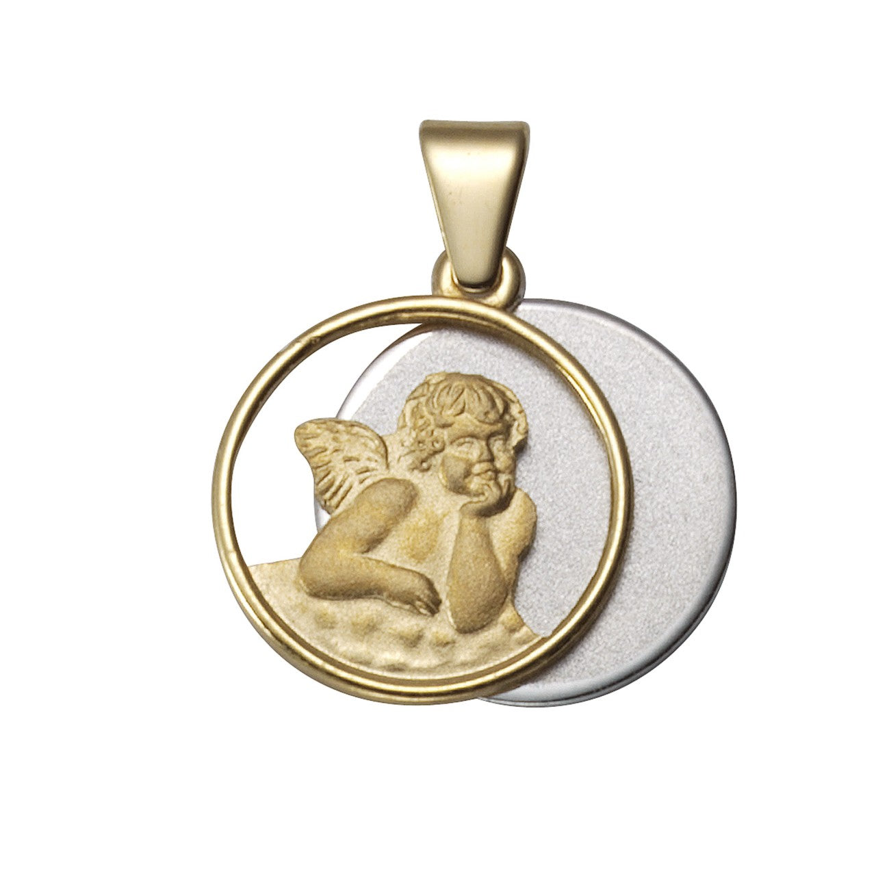 Pendant 375/- gold bicolor angel