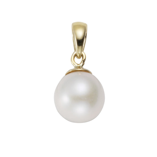 Pendant 375 gold pearl white 7-7.5mm