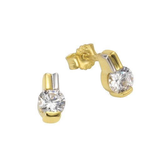 Stud earrings 333/- yellow gold zirconia