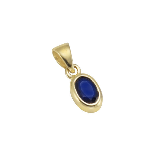 Pendant 375/- yellow gold with sapphire