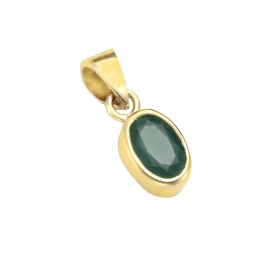 Pendant 375/- yellow gold with emerald