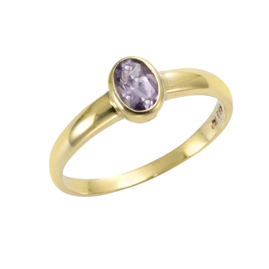 Ring 333/- yellow gold with amethyst