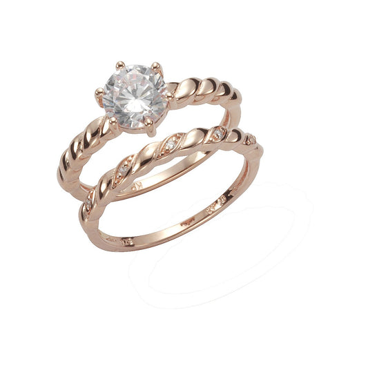 925 silver rose gold plated white zirconia