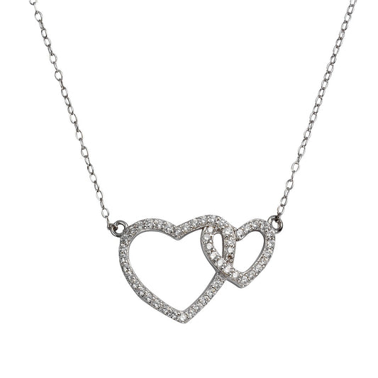 Collier 925 Silber rhodiniert Herz