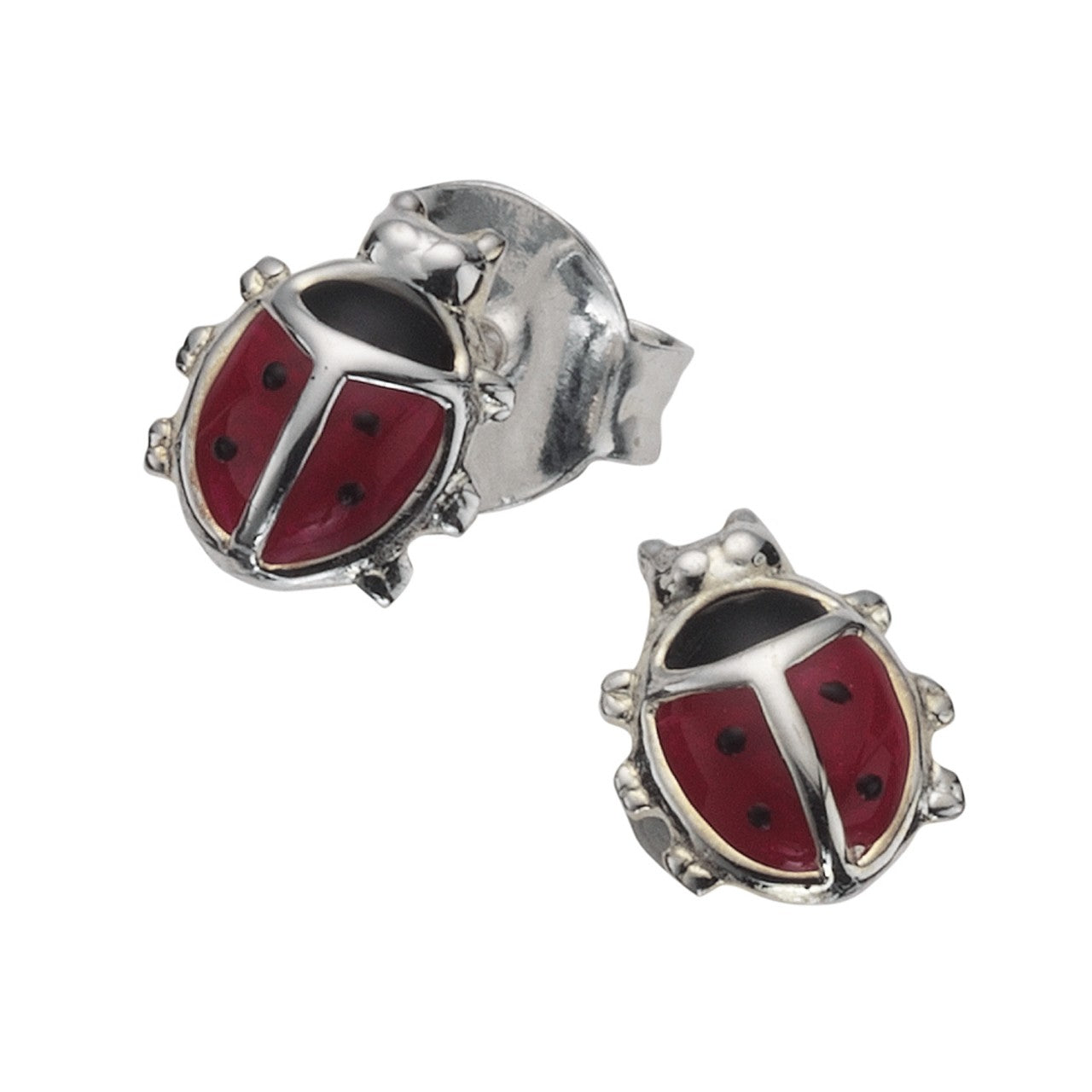 925/- Sterling silver lacquer red black