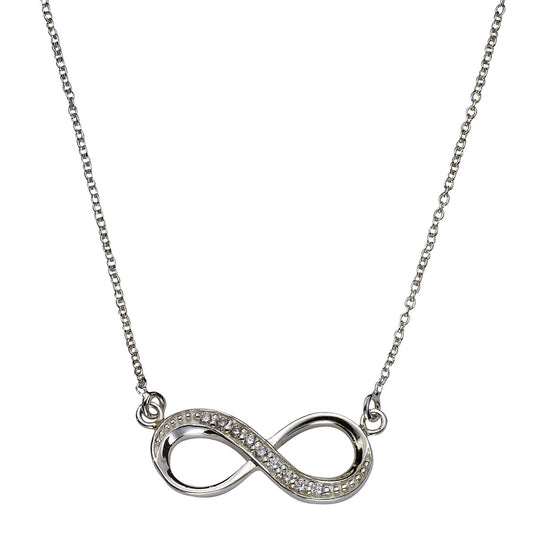 925 sterling silver rhodium plated infinity symbol