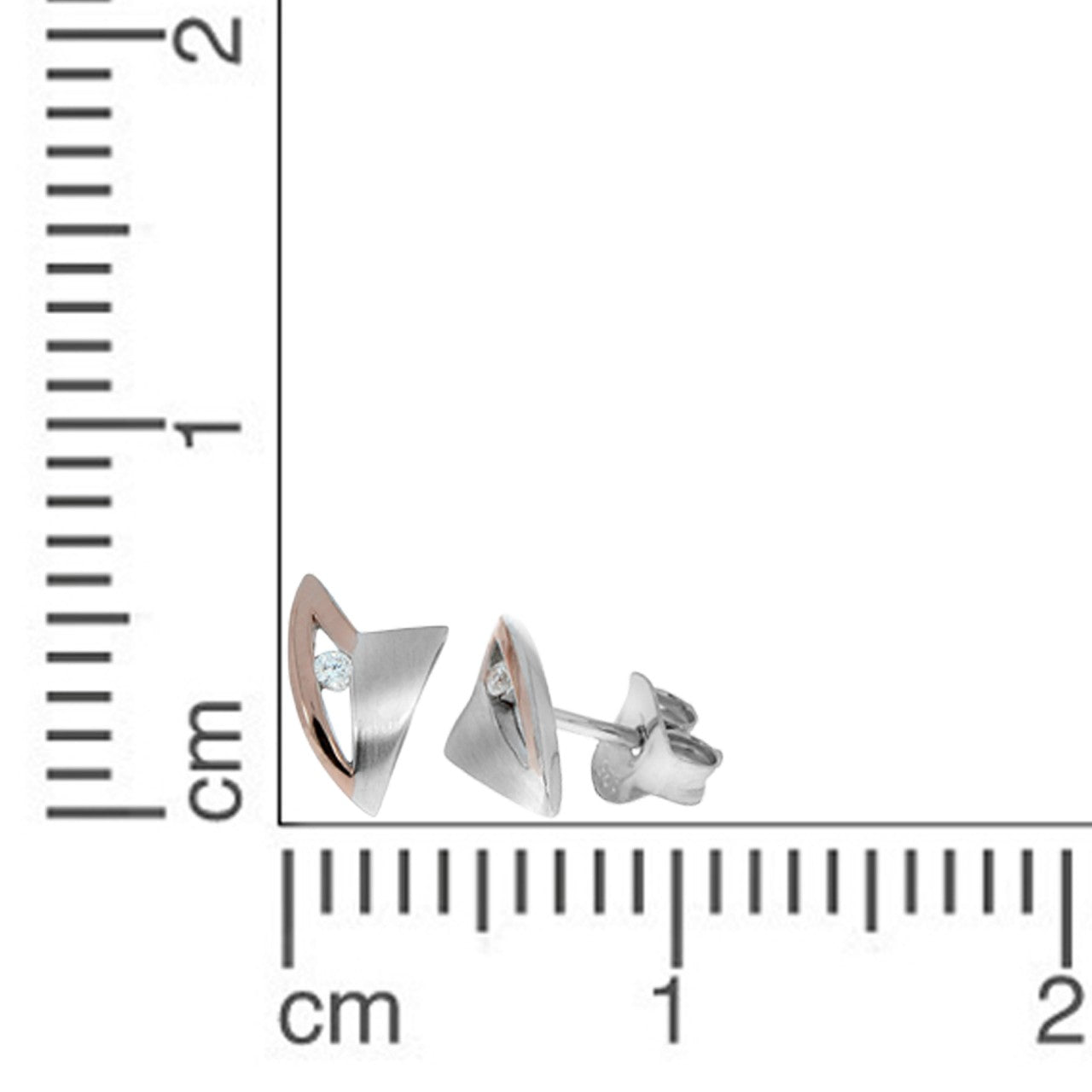 Ohrstecker 925/- Sterling Silber rotvergoldet 0,6cm Zirkonia