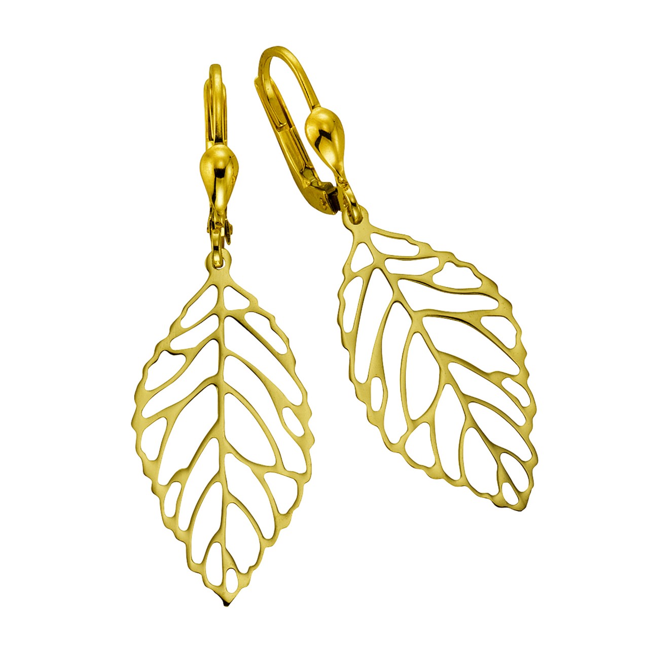 Earrings 333/- gold 4.2cm shiny