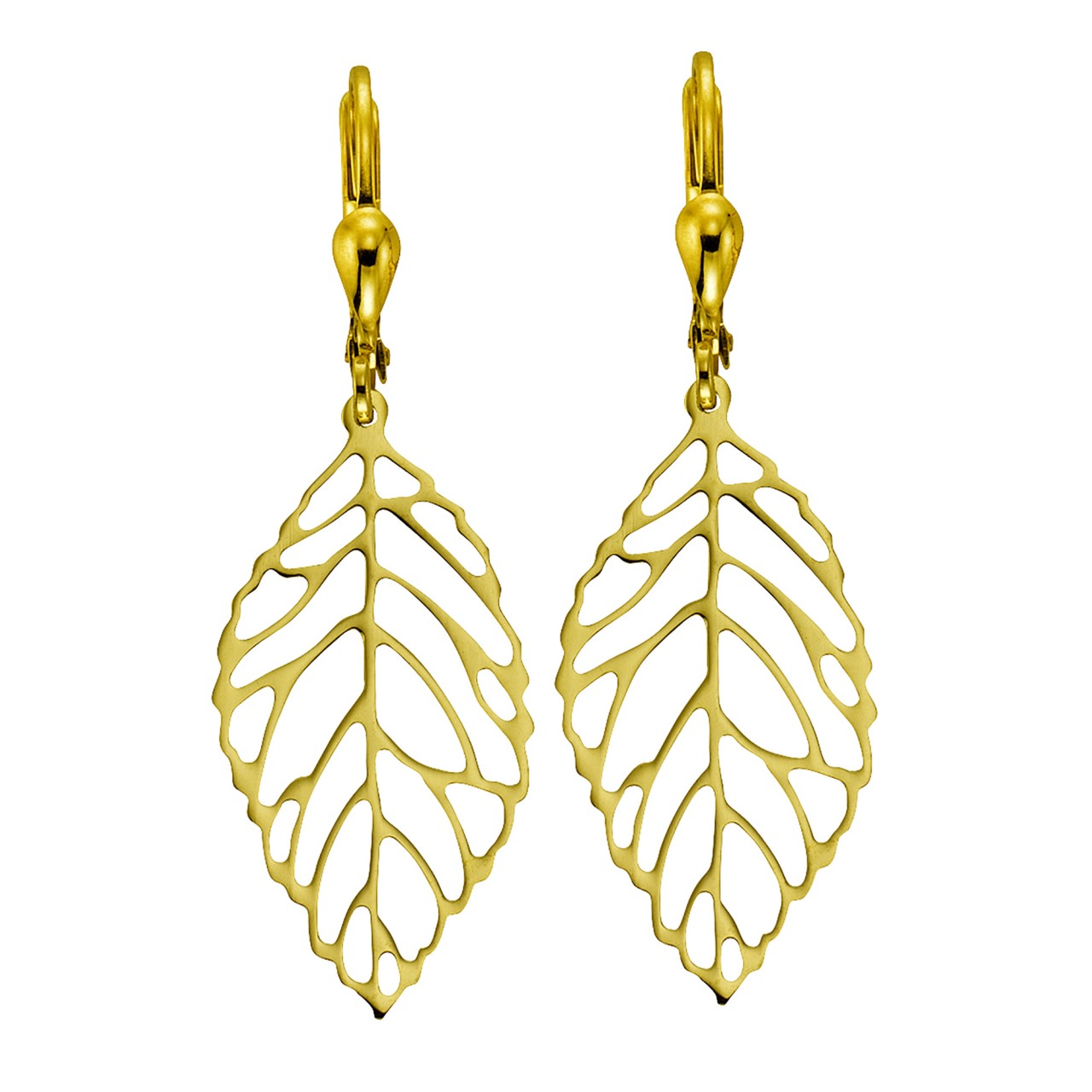 Earrings 333/- gold 4.2cm shiny