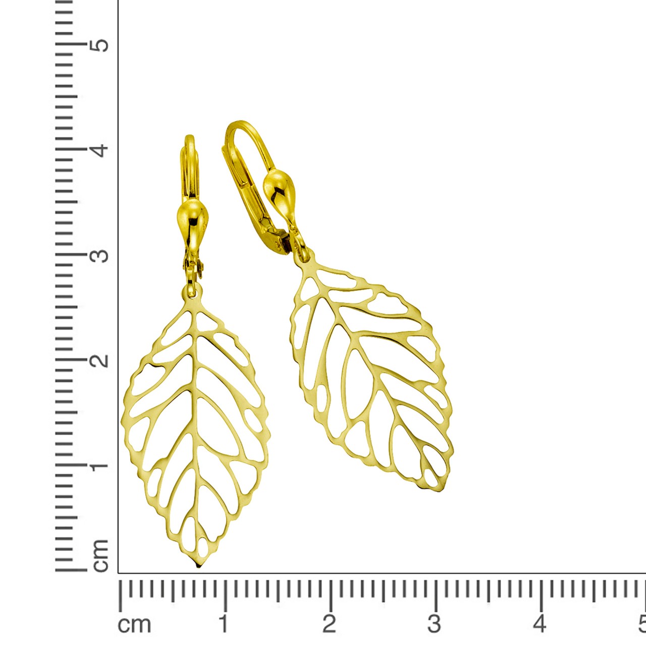 Earrings 333/- gold 4.2cm shiny