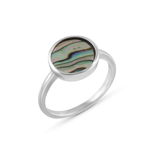 925 silver rhodium plated abalone