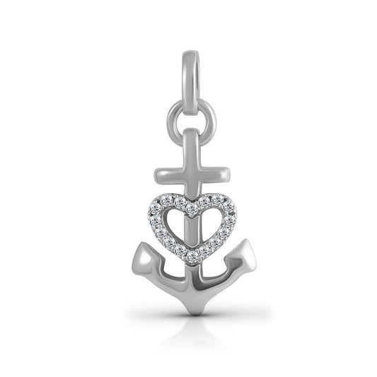 925 silver rhodium plated anchor