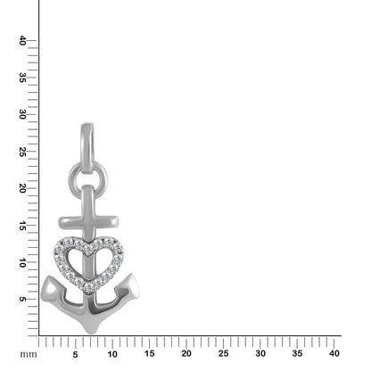 925 silver rhodium plated anchor