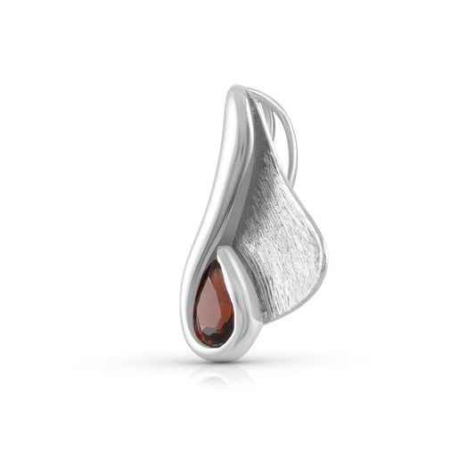 925/- Sterling silver rhodium plated garnet