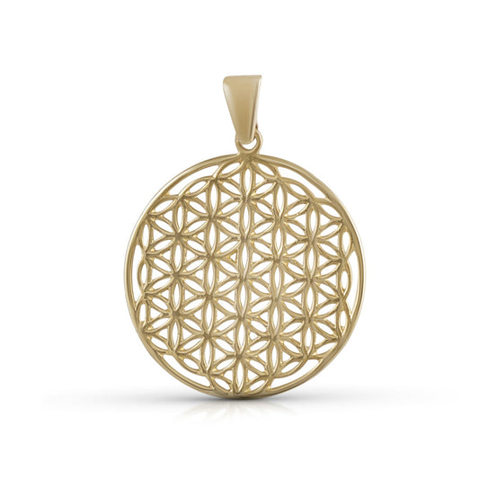 Pendant 375 gold motif flower of life