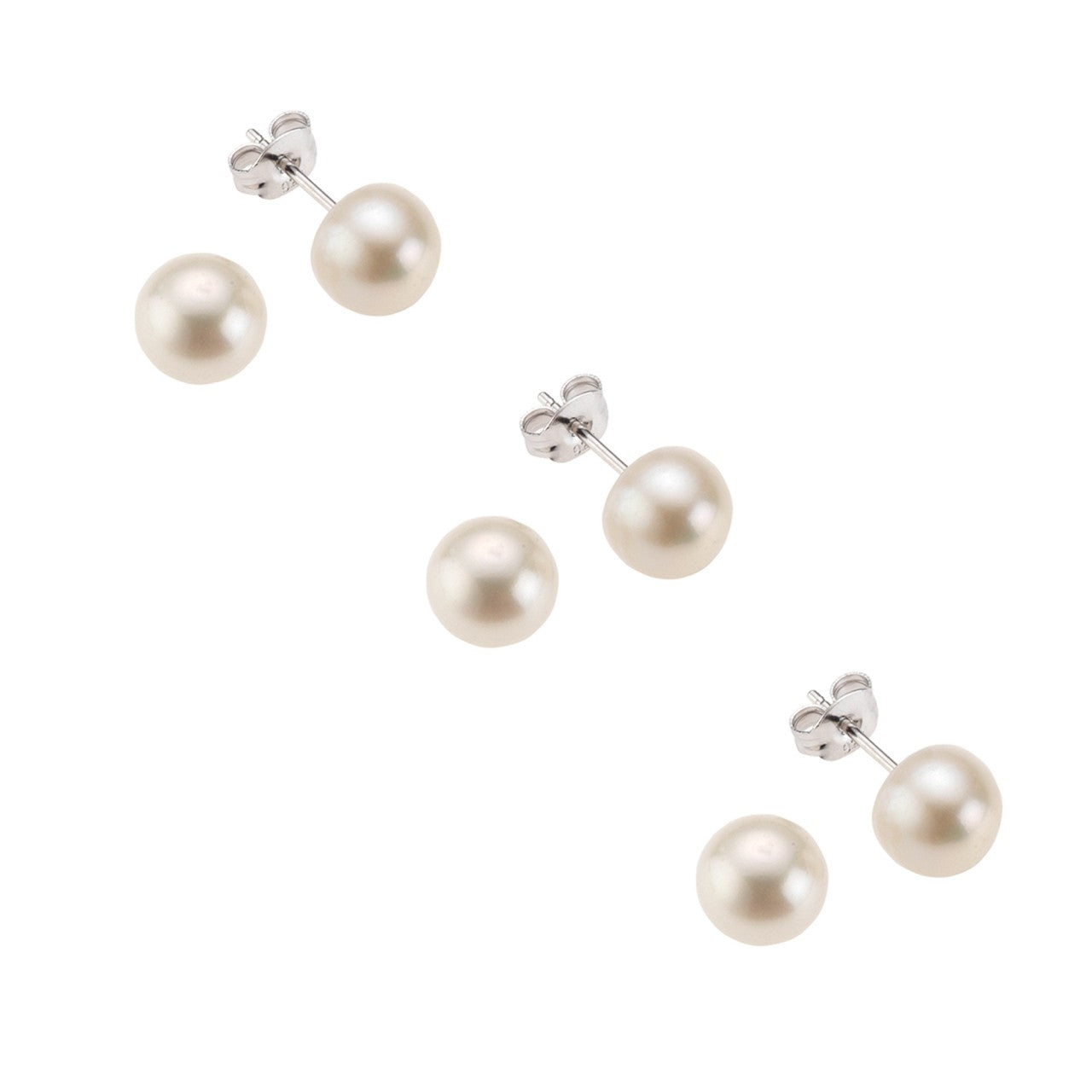 925 silver freshwater cultured pearls white 7mm