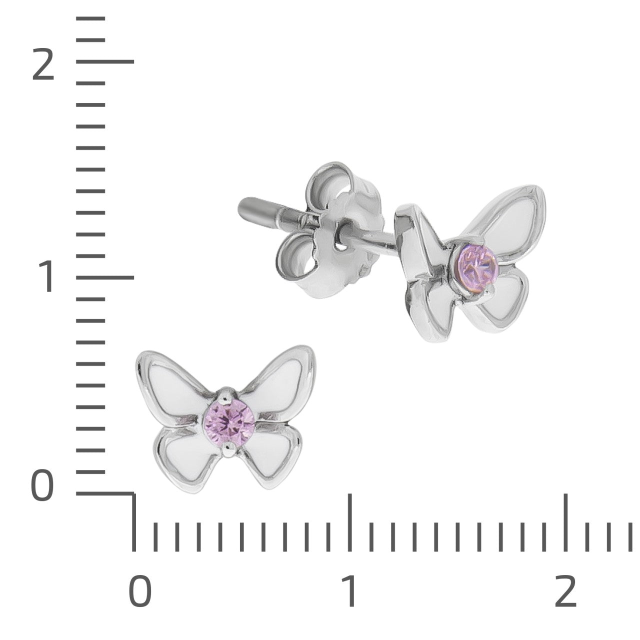 925/- Sterling silver butterfly zirconia pink