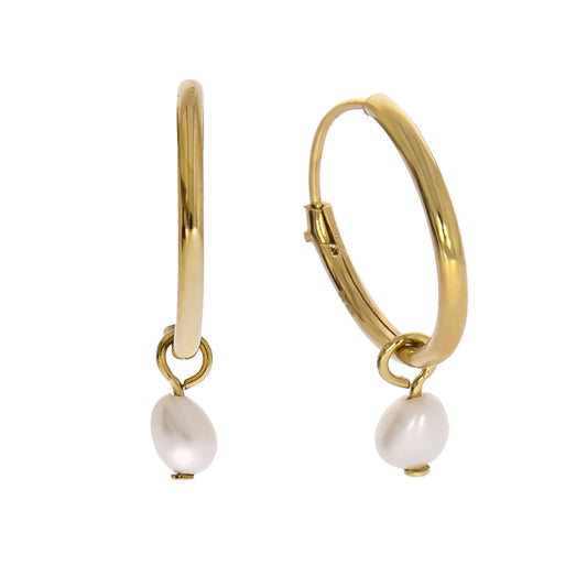 925 silver gold plated pearl white