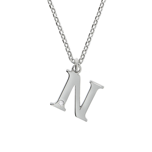 925/- Sterling Silver Diamond 0.008ct. Letters