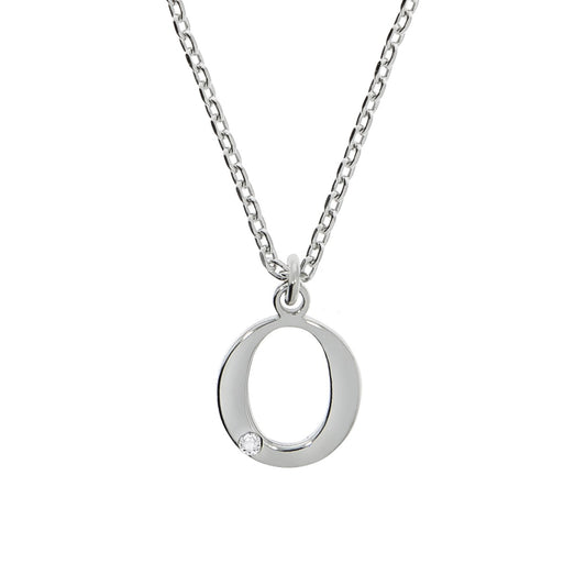 925/- Sterling Silver Diamond 0.008ct. Letter O