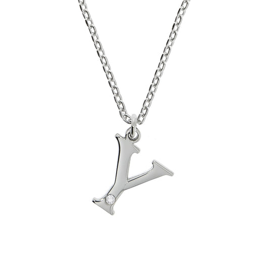 925/- Sterling Silver Diamond 0.008ct. Letter Y