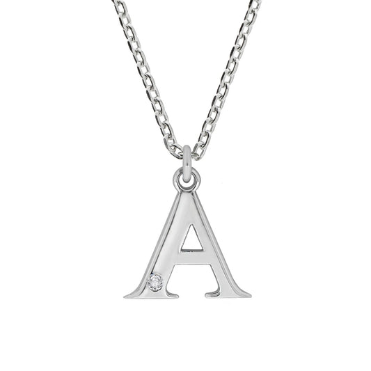 925/- Sterling Silver Diamond 0.008ct. Letter a