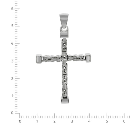 925 silver cross byzantine chain polished