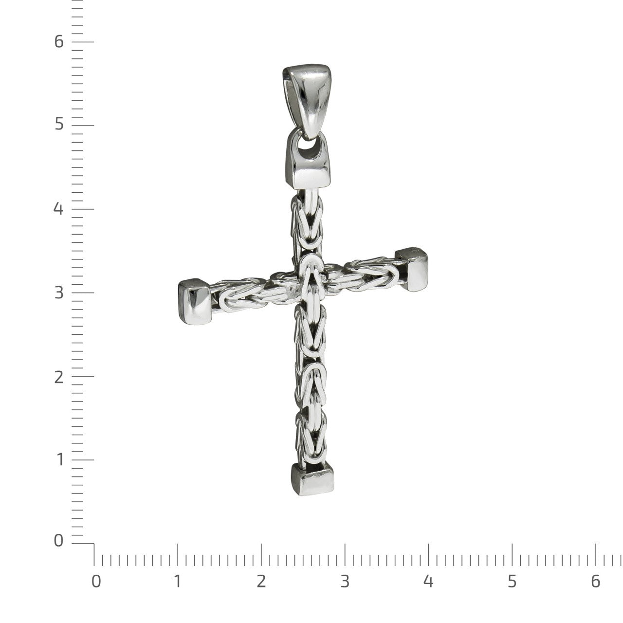 925 silver cross byzantine chain polished