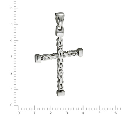 925 silver cross byzantine chain polished