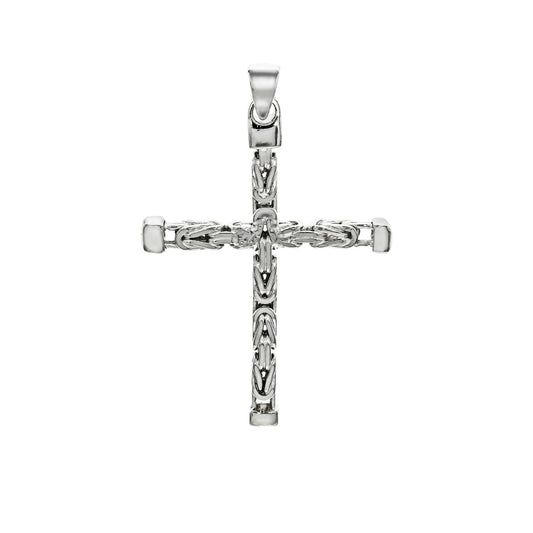 925 silver cross byzantine chain polished