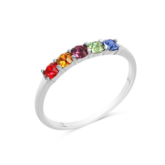 Ring 925/- Sterling Silber Kristall mehrfarbig