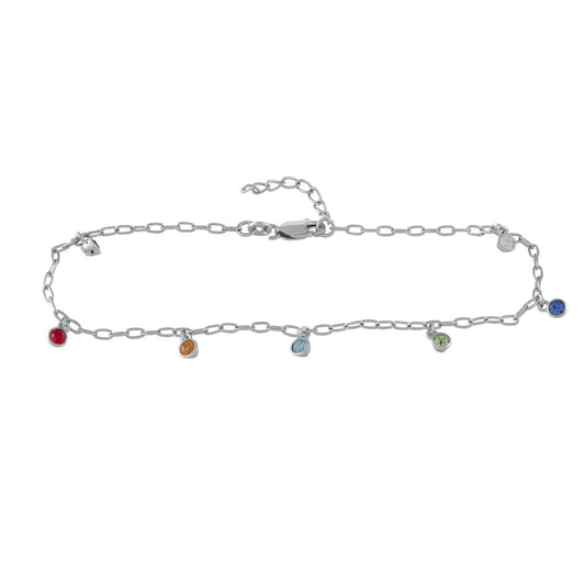 Armband 925 Silber rhodiniert bunte Kristalle