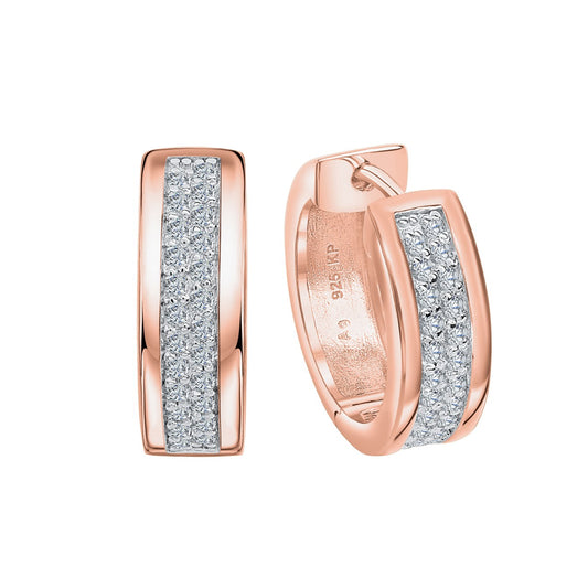 925 silver rose gold plated zirconia