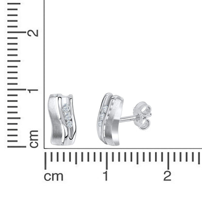 Ohrstecker 925 Silber rhodiniert glanz/matt