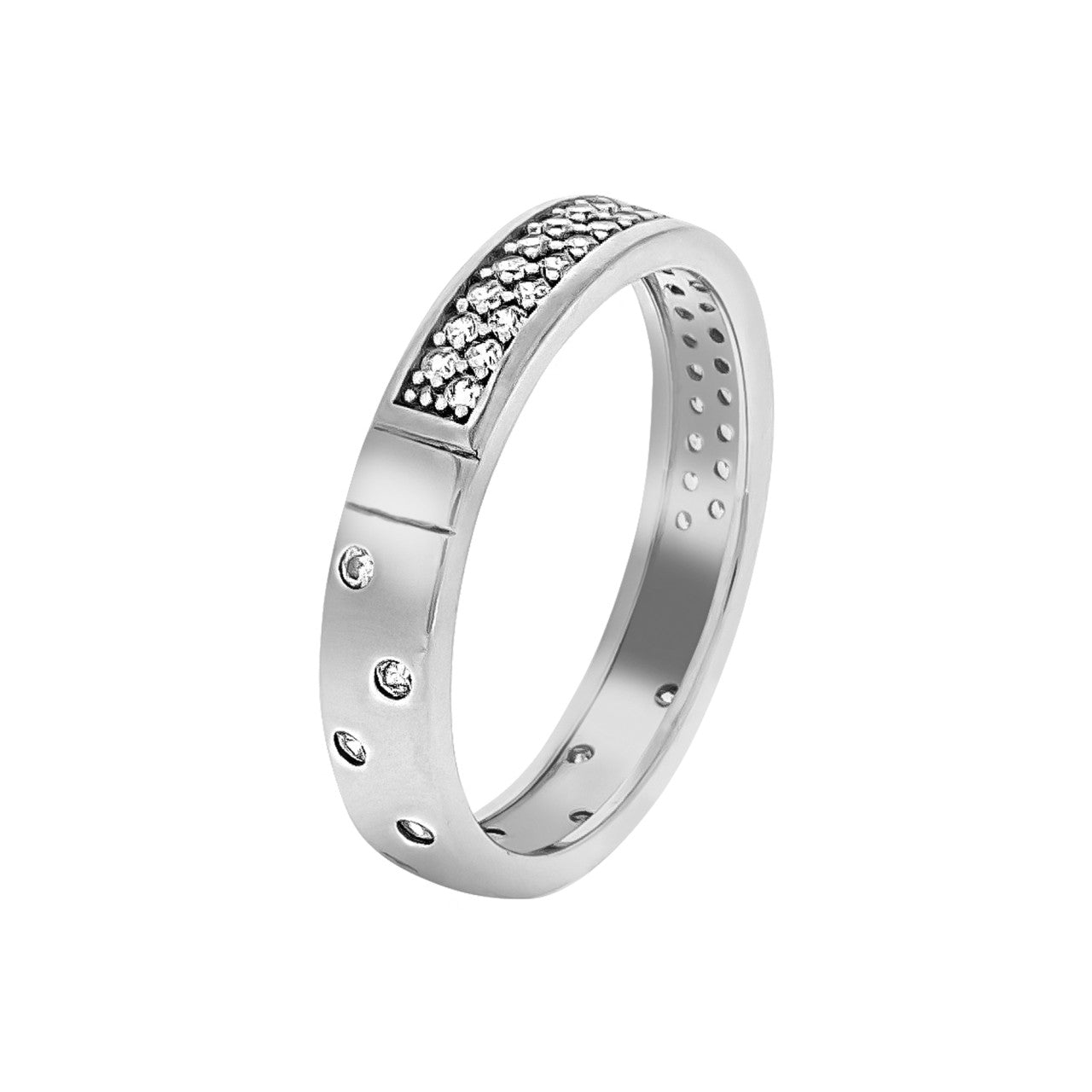 Ring 925/- Sterling Silber rhodiniert Zirkonia