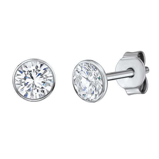 925 silver rhodium plated CZ white